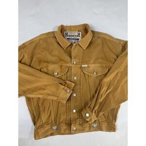 Vintage Guess USA Georges Marciano Denim Jacket Men’s Large Brown Tan 80s